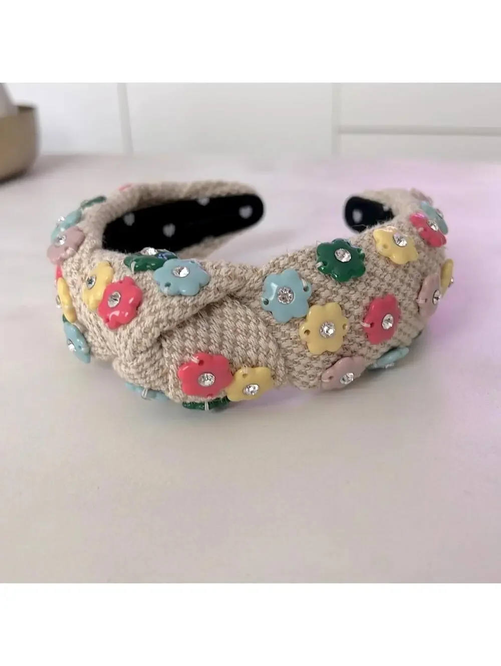 Lele Sadoughi Daphne Flower Charm Headband Rainbow Vintage - Picture 7 of 9